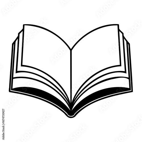 An open book with blank pages, isolated, symbolizing knowledge, learning, and education