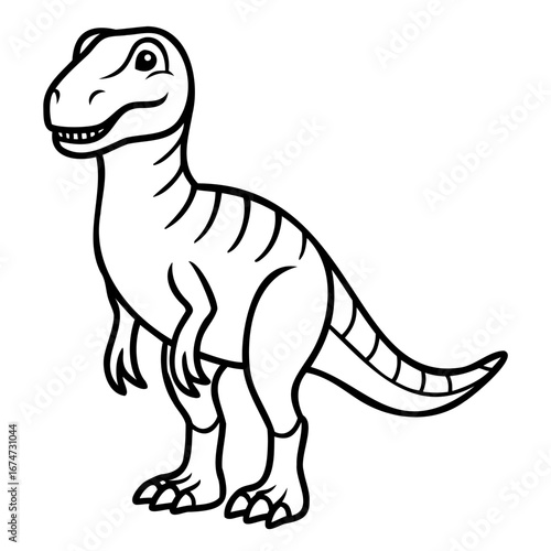 Cute cartoon illustration of a tyrannosaurus rex dinosaur