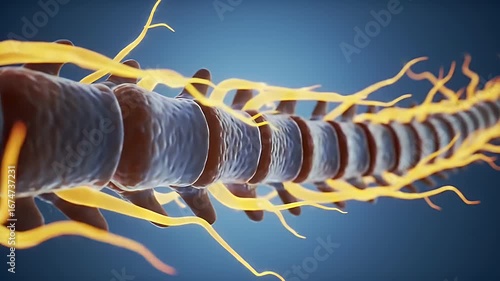 Spinal cord nerve anatomy detail.