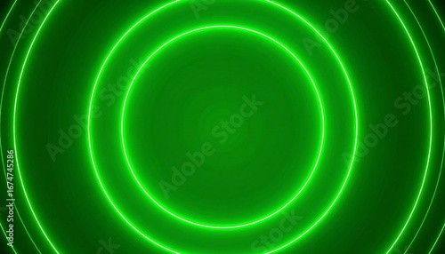 Bright green concentric circles
