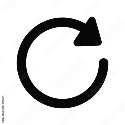 Circular arrow refresh icon vector reload symbol repeat loop undo action circular motion