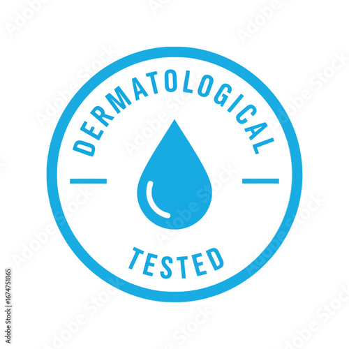 Dermatologically tested seal icon skin care product stamp hypoallergenic badge allergy free label