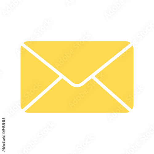 Yellow envelope icon vector illustration mail communication symbol email message graphic