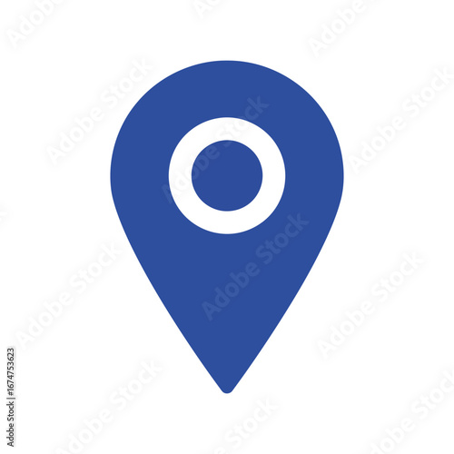 Blue map pin location marker icon navigation point destination symbol gps pointer place indicator