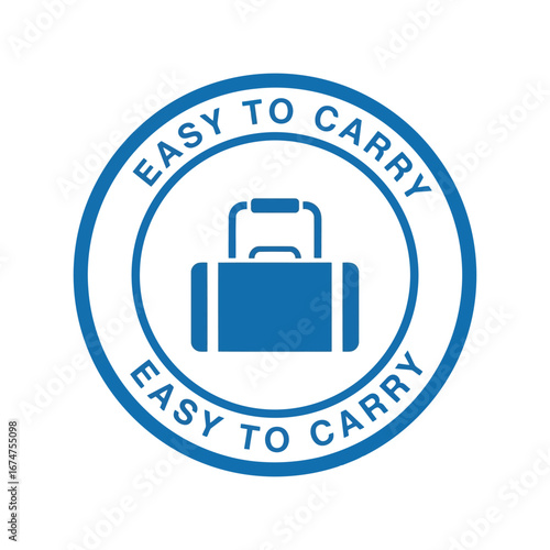 Blue duffel bag icon easy to carry travel luggage portable gym bag sports equipment vector graphic