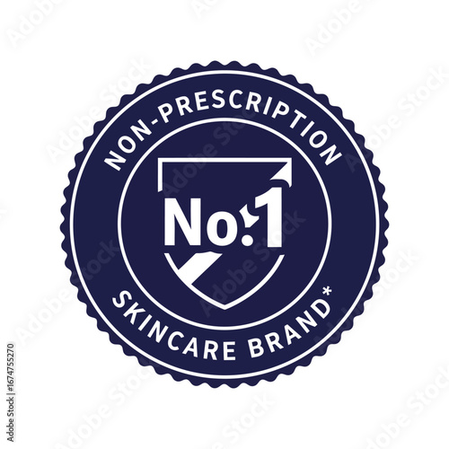 No 1 skincare brand seal top rated beauty product award badge non prescription cosmetic emblem
