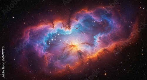 Colorful cosmic formations in the infinite universe background