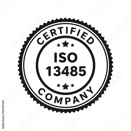 Iso 13485 certified company seal medical device quality management stamp