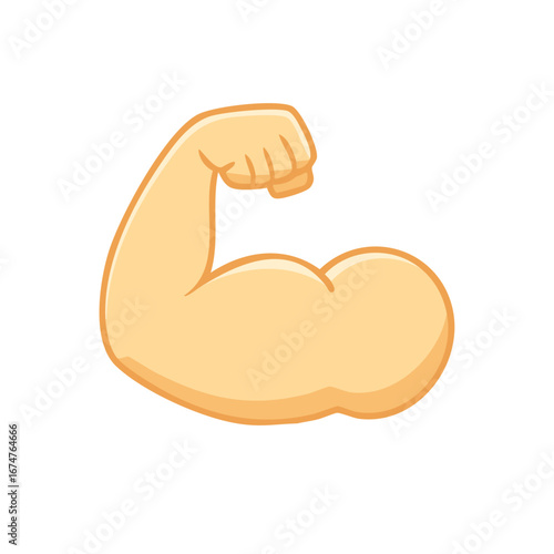 Strong arm with flexed bicep