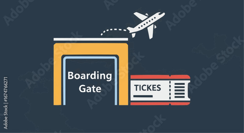 Aviation vector object and icon find cheap flights and airline tickets at boarding gate airplane travel booking and vacation planning online now