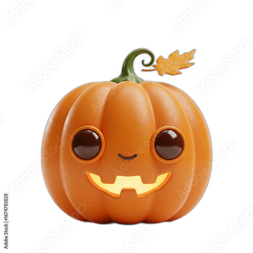 Wallpaper Mural 3D cartoon jack o lantern with a smiling face on a transparent background for Halloween decorations. Torontodigital.ca
