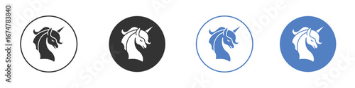 Alicorn icon vector Logo Design Template