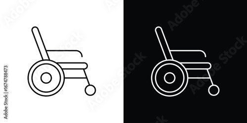 Wheelchair icon symbols. Simple pictograms for web sites and mobile app