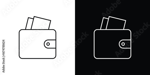 Wallet icon symbols. Simple pictograms for web sites and mobile app