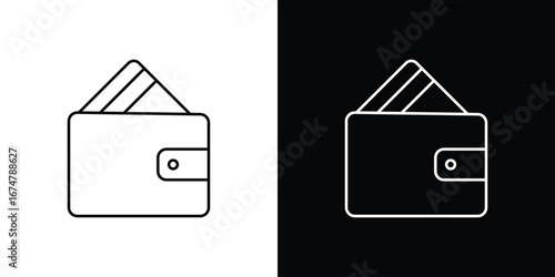 Wallet icon symbols. Simple pictograms for web sites and mobile app