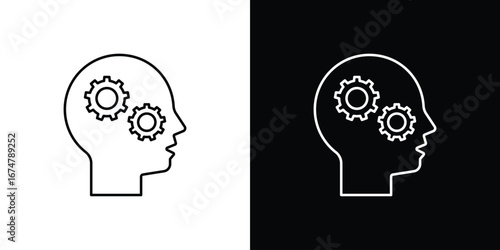 Thinking icon symbols. Simple pictograms for web sites and mobile app