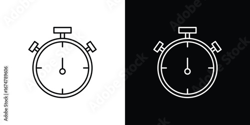 Stopwatch icon symbols. Simple pictograms for web sites and mobile app