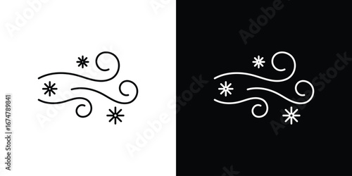 Snow blowing icon symbols. Simple pictograms for web sites and mobile app