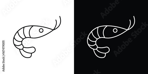 Shrimp icon symbols. Simple pictograms for web sites and mobile app