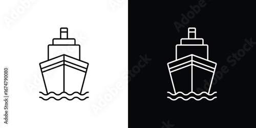Ship icon symbols. Simple pictograms for web sites and mobile app