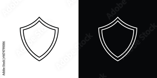 Shield icon symbols. Simple pictograms for web sites and mobile app