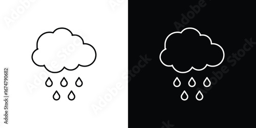 Rain icon symbols. Simple pictograms for web sites and mobile app