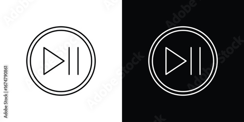 Play pause icon symbols. Simple pictograms for web sites and mobile app