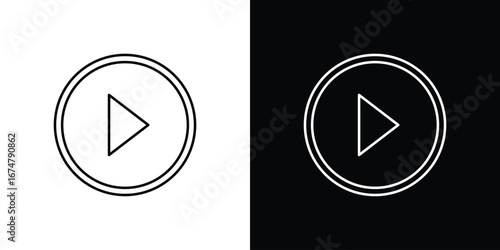 Play icon symbols. Simple pictograms for web sites and mobile app