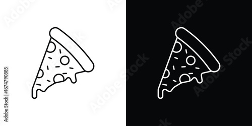 Pizza slice icon symbols. Simple pictograms for web sites and mobile app