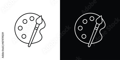 Palette icon symbols. Simple pictograms for web sites and mobile app