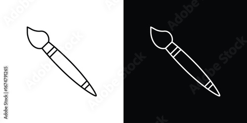 Paint brush icon symbols. Simple pictograms for web sites and mobile app