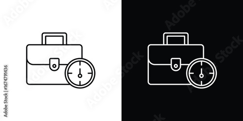 Office time icon symbols. Simple pictograms for web sites and mobile app