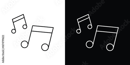 Music icon symbols. Simple pictograms for web sites and mobile app