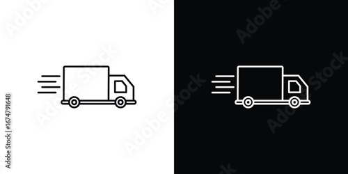 Moving truck icon symbols. Simple pictograms for web sites and mobile app