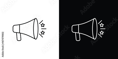 Megaphone icon symbols. Simple pictograms for web sites and mobile app