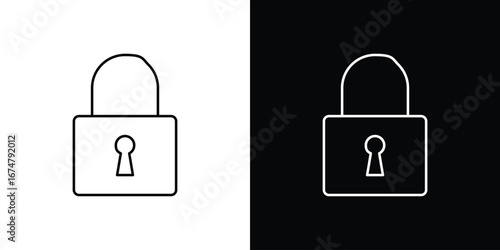 Lock icon symbols. Simple pictograms for web sites and mobile app