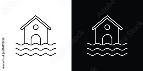 House flood icon symbols. Simple pictograms for web sites and mobile app
