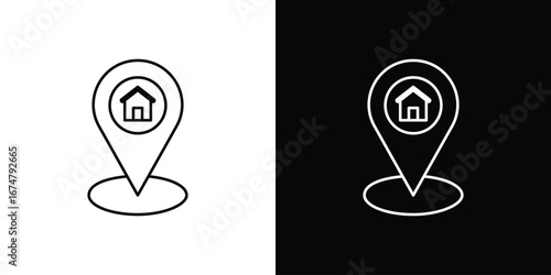 Home location icon symbols. Simple pictograms for web sites and mobile app