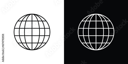 Globe icon symbols. Simple pictograms for web sites and mobile app