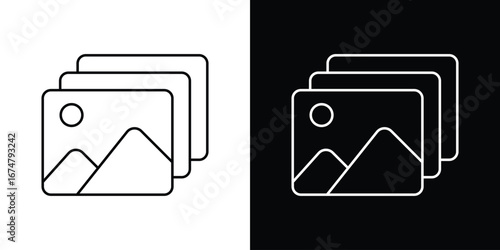 Gallery icon symbols. Simple pictograms for web sites and mobile app