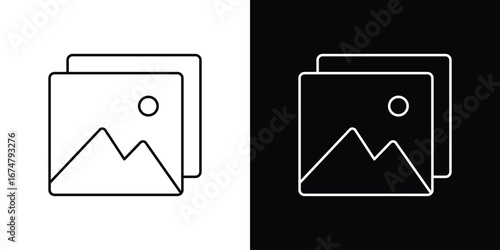Gallery icon symbols. Simple pictograms for web sites and mobile app