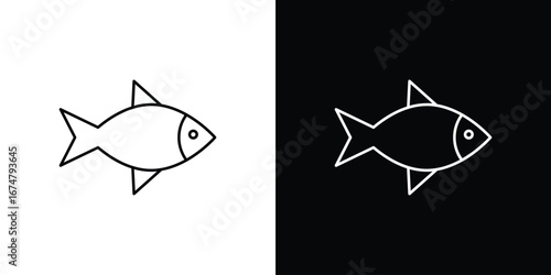 Fish icon symbols. Simple pictograms for web sites and mobile app