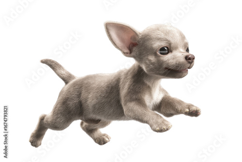 Cute puppy in running pose transparent background