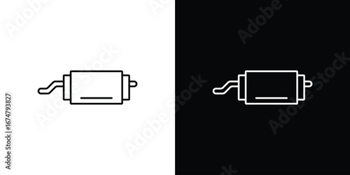 Exhaust pipe icon symbols. Simple pictograms for web sites and mobile app