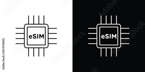 ESIM icon symbols. Simple pictograms for web sites and mobile app