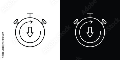 Down time icon symbols. Simple pictograms for web sites and mobile app