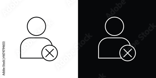 Delete user icon symbols. Simple pictograms for web sites and mobile app