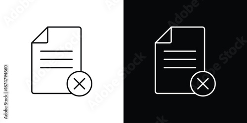 Delete Document icon symbols. Simple pictograms for web sites and mobile app