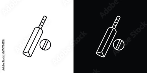 Cricket icon symbols. Simple pictograms for web sites and mobile app