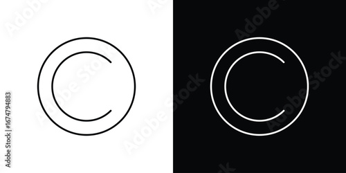 Copyright icon symbols. Simple pictograms for web sites and mobile app